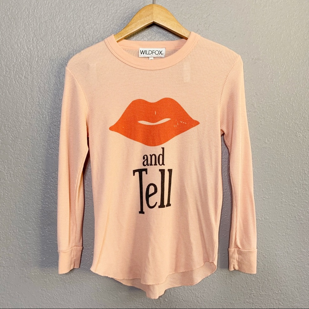 Wildfox Kiss and Tell Thermal Shirt Long Sleeve